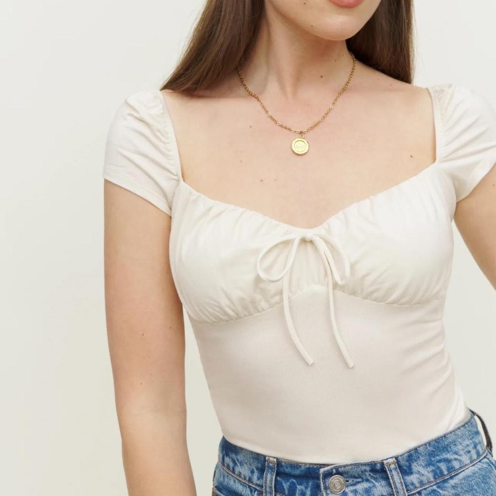 Reformation Lev top in cream
